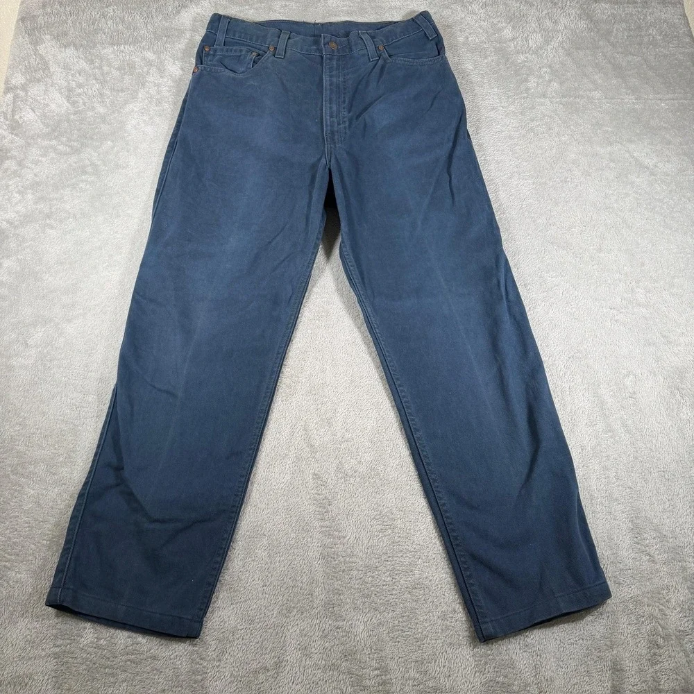 Vintage Levis Jeans Mens 34x32 Blue 566 Loose‎ Fit Straight Leg Copper Tag